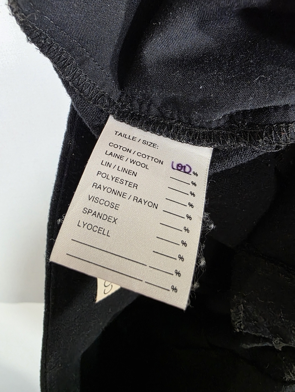 Cokluch textured cotton Women's Black Wide-Leg Trousers with Tie Waist canadian - Picture 7 of 11
